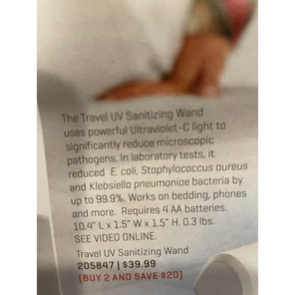 Travel Wand Sanitizer NEW in box with directions, kills germs in 10-30 seconds - Picture 3 of 16